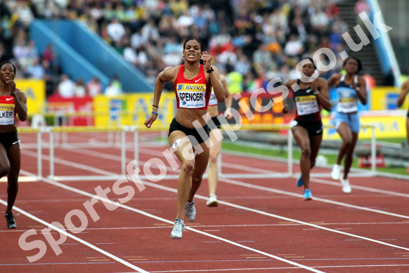 Kaliese Spencer wins the 400 metres Hurdles, 2011 Aviva London Grand Prix